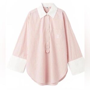 NWOT BY MALENE BIRGER MAYE BOYFRIEND OVERSIZED TUNIC W/ FRENCH CUFFS- SIZE 10